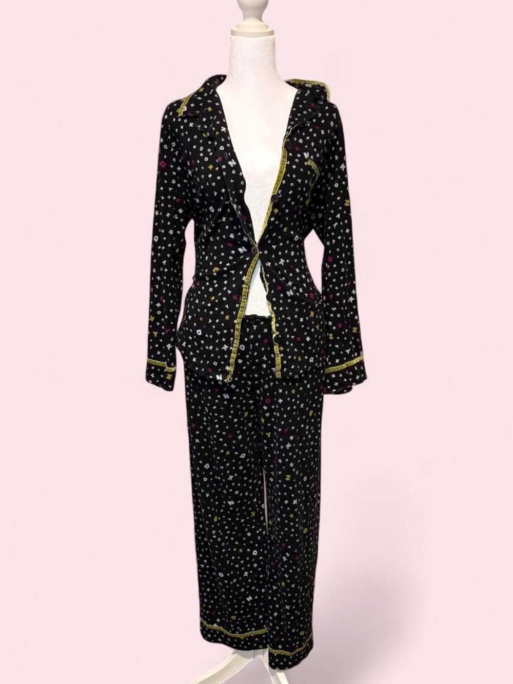 DNKY Velvet Trimmed Pajama Set